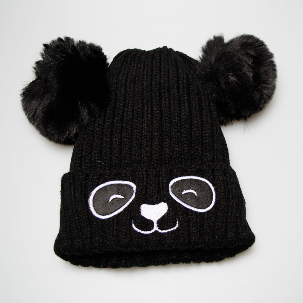 Unisex Cute Panda Cartoon Pattern Knit Winter Beanie For Kids (3-10