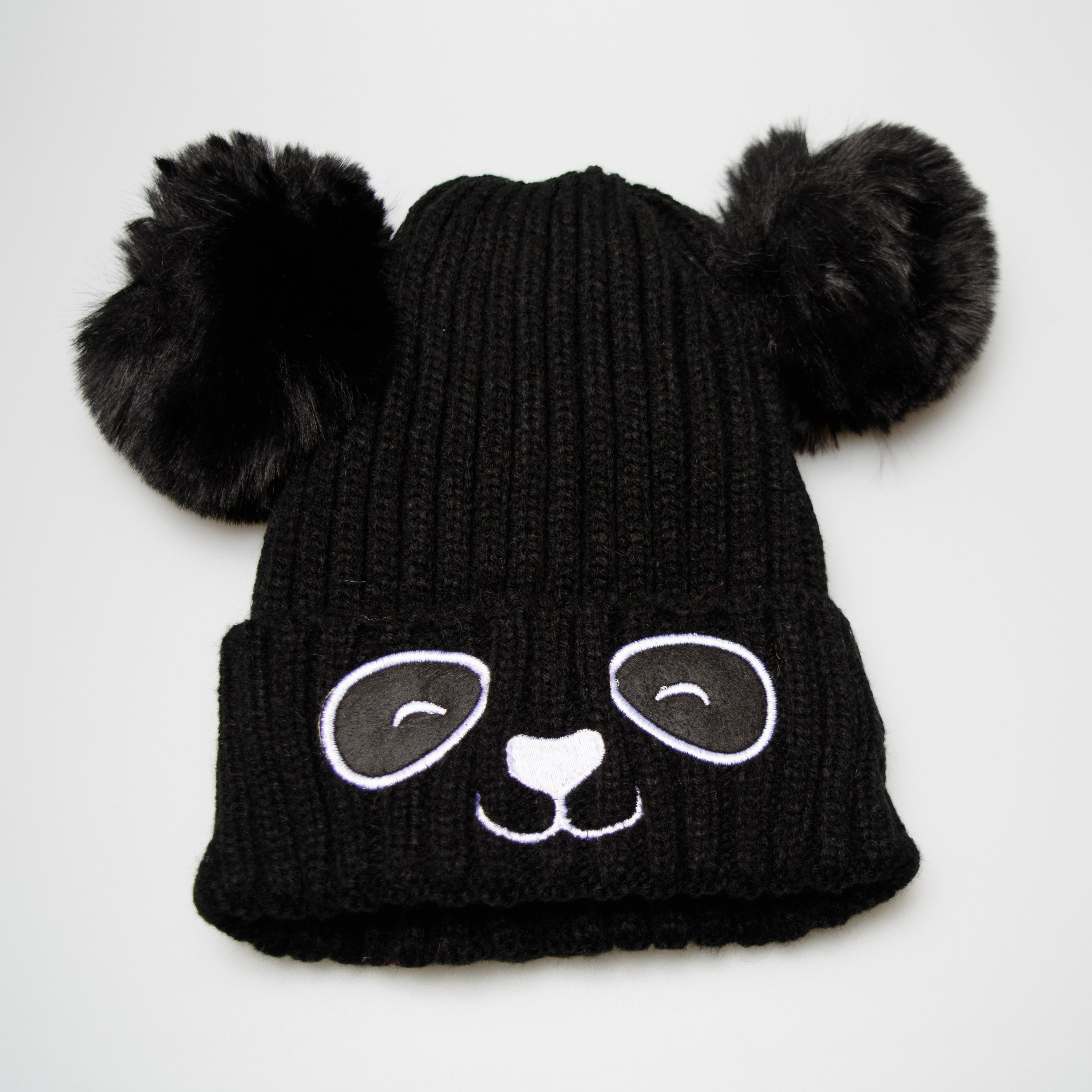 Unisex Cute Panda Cartoon Pattern Knit Winter Beanie For Kids (3-10