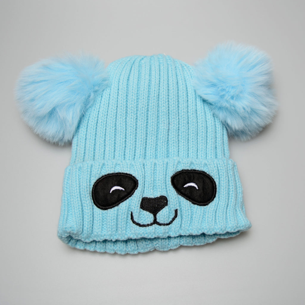 Unisex Cute Panda Cartoon Pattern Knit Winter Beanie For Kids (3-10
