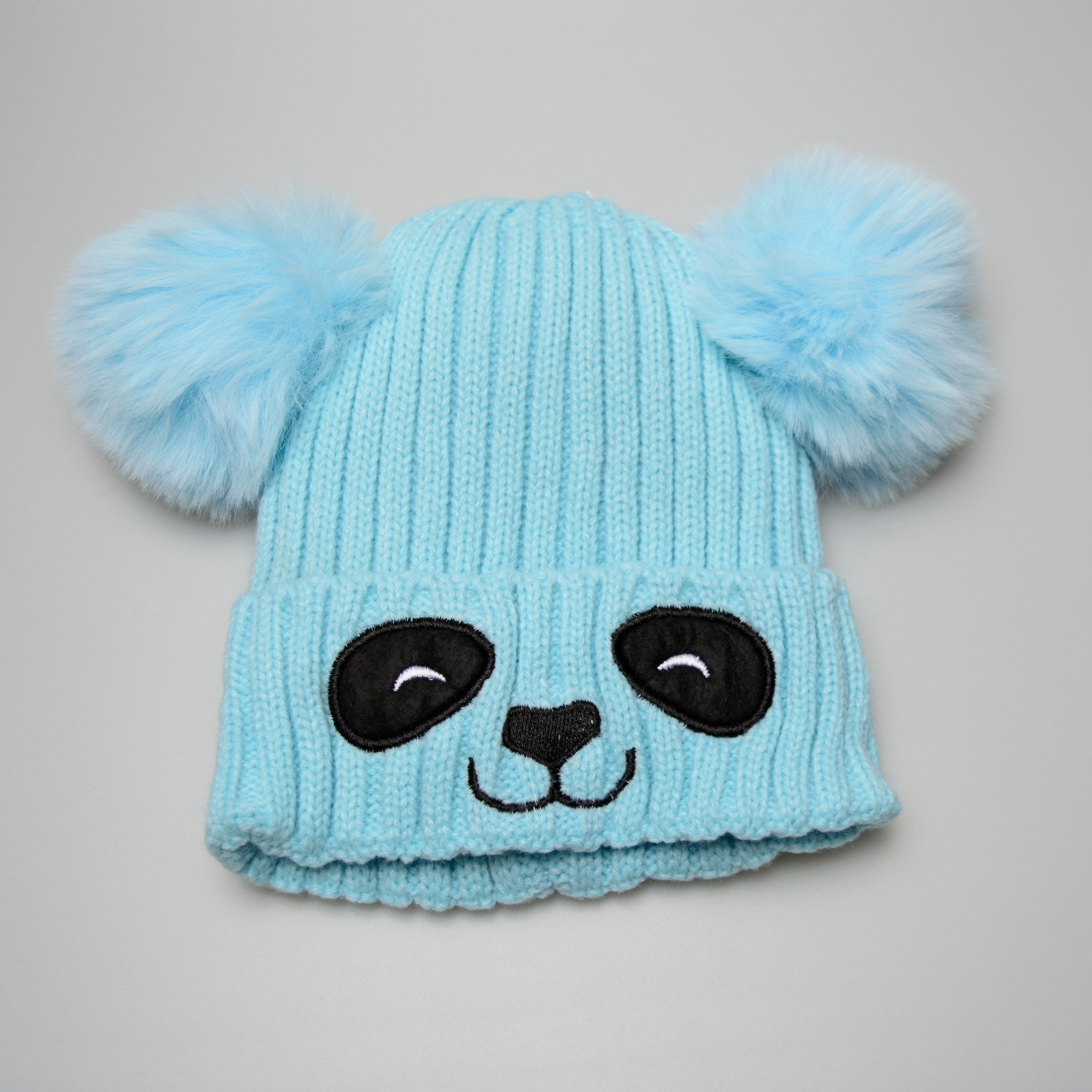 Unisex Cute Panda Cartoon Pattern Knit Winter Beanie For Kids (3-10
