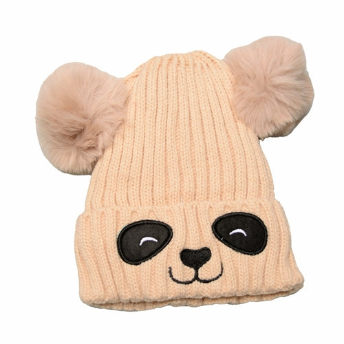Unisex Cute Panda Cartoon Pattern Knit Winter Beanie For Kids (3-10